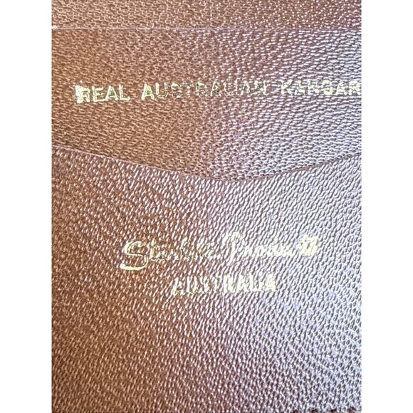 Vintage Brown Leather BiFold Wallet Australia Kangaroo Fur Starlite Products - Picture 5 of 13